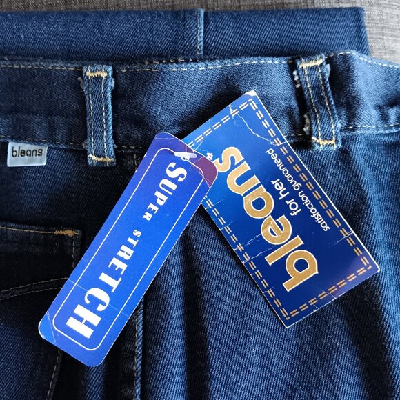 Vintage Bleans Denim Jeans 1970s Dark Wash Stretchy Cotton Deadstock NOS - Picture 11 of 16